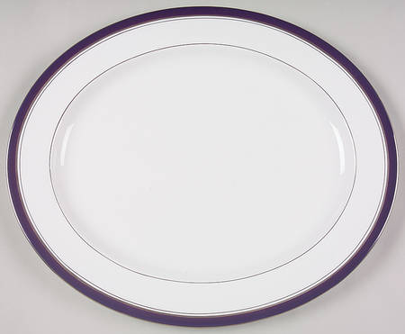 Howard Cobalt Blue (Platinum Trim) 15" Oval Serving Platter