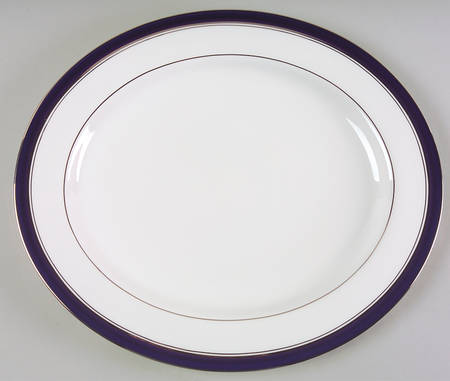 Howard Cobalt Blue (Platinum Trim) 13" Oval Serving Platter
