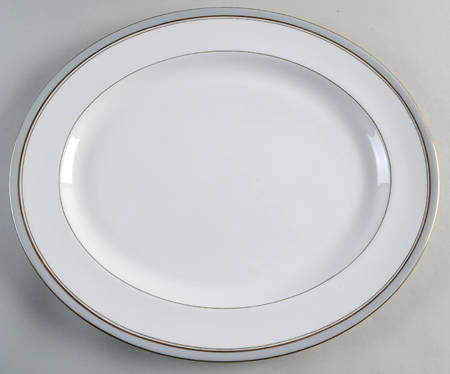 Howard Gray (Gold Trim) 15" Oval Serving Platter