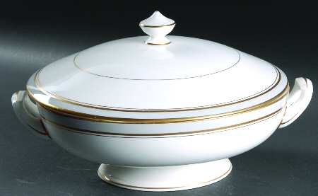 Howard Gray (Gold Trim) Round Covered Vegetable