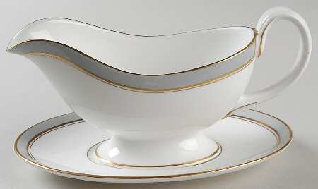 Howard Gray (Gold Trim) Gravy Boat & Underplate