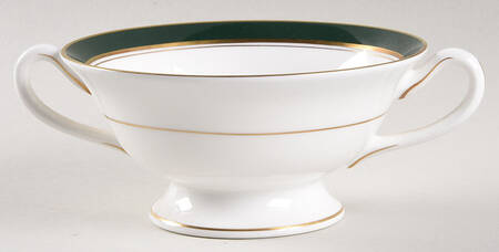 Howard Leather Green Footed Cream Soup Bowl