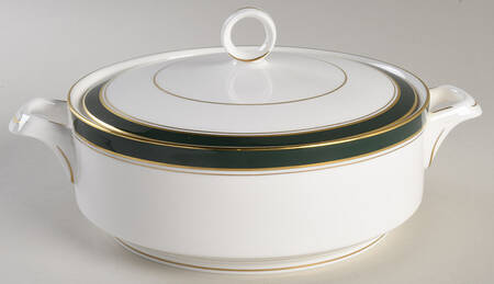 Howard Leather Green Round Covered Vegetable