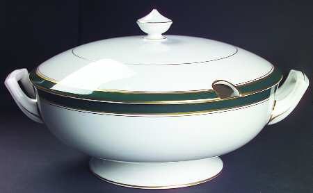 Howard Leather Green Tureen &  Lid