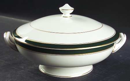 Howard Leather Green Round Covered Vegetable