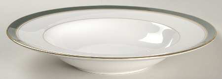 Howard Leather Green Large Rim Soup Bowl