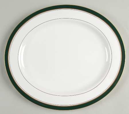 Howard Leather Green 13" Oval Serving Platter