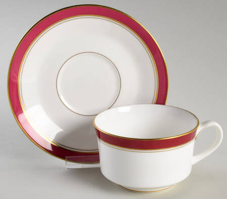 Howard Ruby Flat Cup & Saucer Set