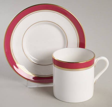 Howard Ruby Flat Demitasse Cup & Saucer Set