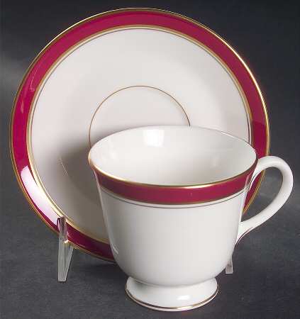 Howard Ruby Footed Cup & Saucer Set