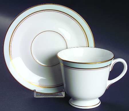 Howard Sky Blue Footed Cup & Saucer Set