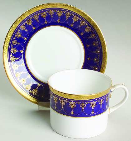 Imperial Blue Flat Cup & Saucer Set
