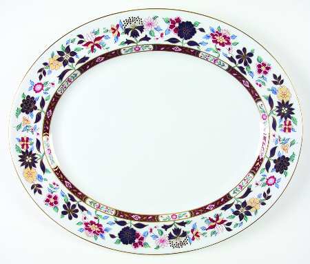 Imari Flowers 15" Oval Serving Platter
