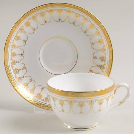 Imperial White Footed Cup & Saucer Set
