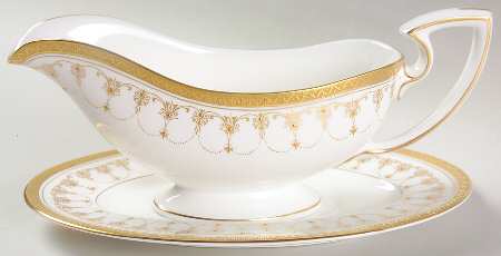 Imperial White Gravy Boat & Underplate
