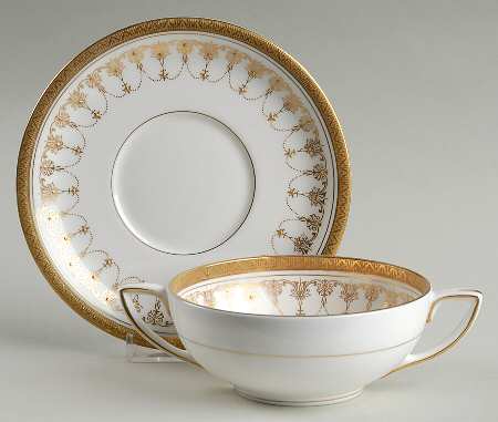 Imperial White Flat Cream Soup Bowl & Saucer Set