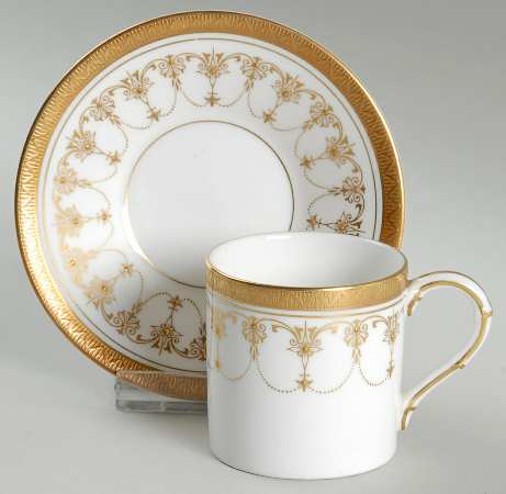 Imperial White Flat Demitasse Cup & Saucer Set