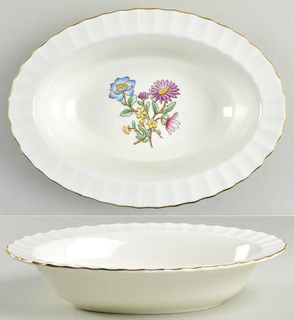 Indian Sprays 9" Oval Vegetable Bowl