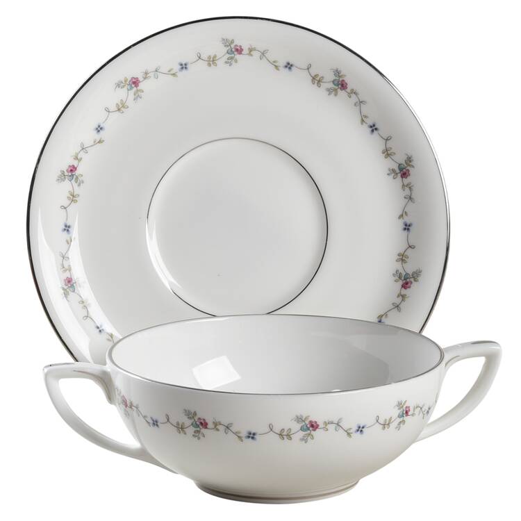 Interlude Flat Cream Soup Bowl & Saucer Set