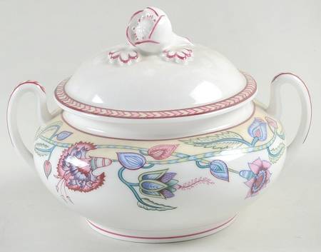 Jacobean Floral Sugar Bowl & Lid