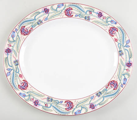 Jacobean Floral 13" Oval Serving Platter