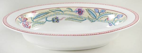 Jacobean Floral 10" Oval Vegetable Bowl