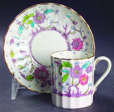 Kashmir (Ribbed) Flat Demitasse Cup & Saucer Set
