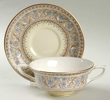 Lady Evelyn Footed Cream Soup Bowl & Saucer Set