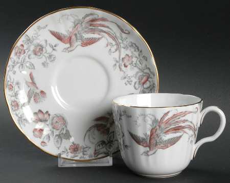 Lakme Pink and Gray Flat Cup & Saucer Set