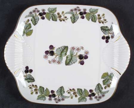 Lavinia (White Body, Bone) Square Handled Cake Plate