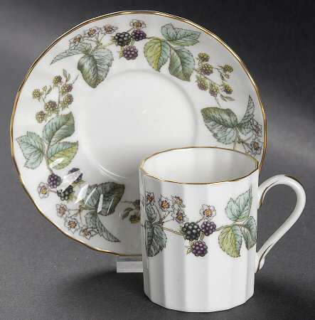Lavinia (White Body, Bone) Flat Demitasse Cup & Saucer Set