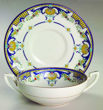 Lille Flat Cream Soup Bowl & Saucer Set