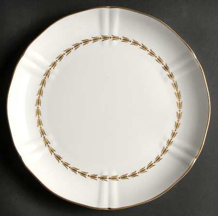 Lotus Gold and White Cake Plate