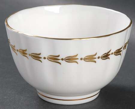 Lotus Gold and White Open Sugar Bowl