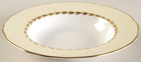 Lotus Yellow Rim Soup Bowl