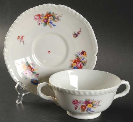 Louise Footed Cream Soup Bowl & Saucer Set