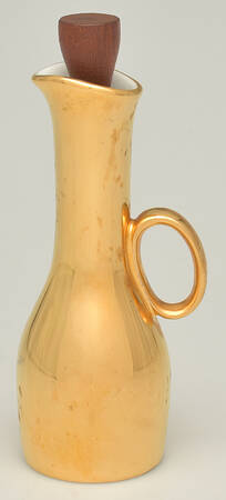 Lustre Gold Oil Or Vinegar Cruet and Stopper