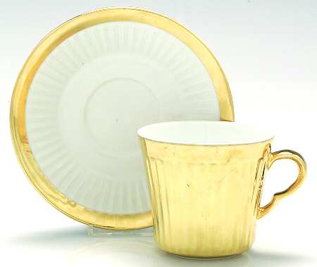 Lustre Gold Flat Cup & Saucer Set