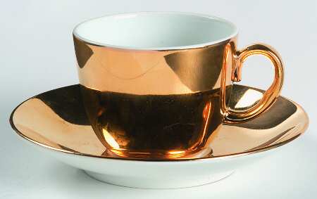 Lustre Gold Flat Demitasse Cup & Saucer Set