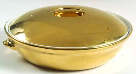 Lustre Gold Large Round Entree Dish & Lid