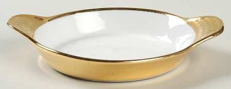 Lustre Gold Eared Round Dish