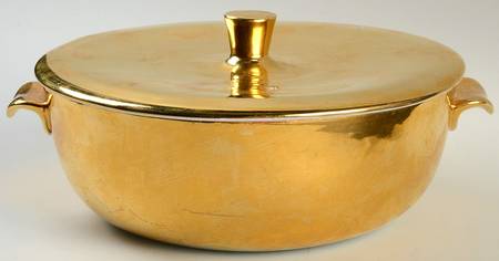 Lustre Gold 1.75 Qt Round Covered Casserole