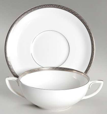 Malvern Flat Cream Soup Bowl & Saucer Set