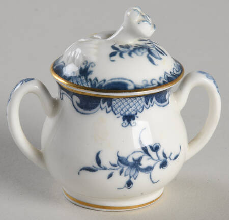Mansfield Blue Miniature Sugar Bowl & Lid