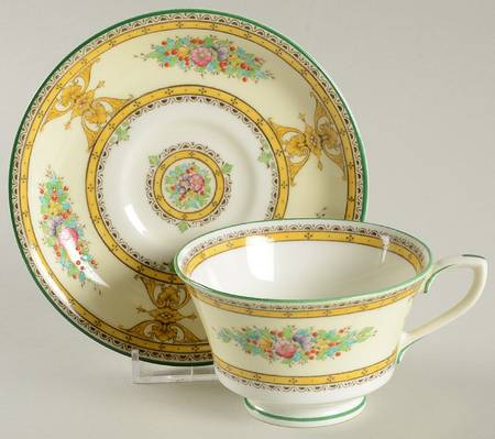 Marjorie Yellow Footed Cup & Saucer Set