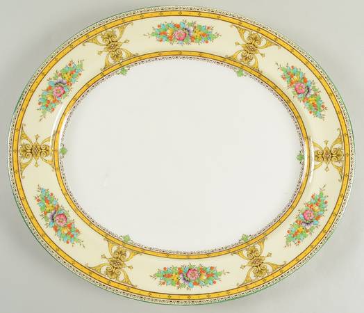 Marjorie Yellow 17" Oval Serving Platter
