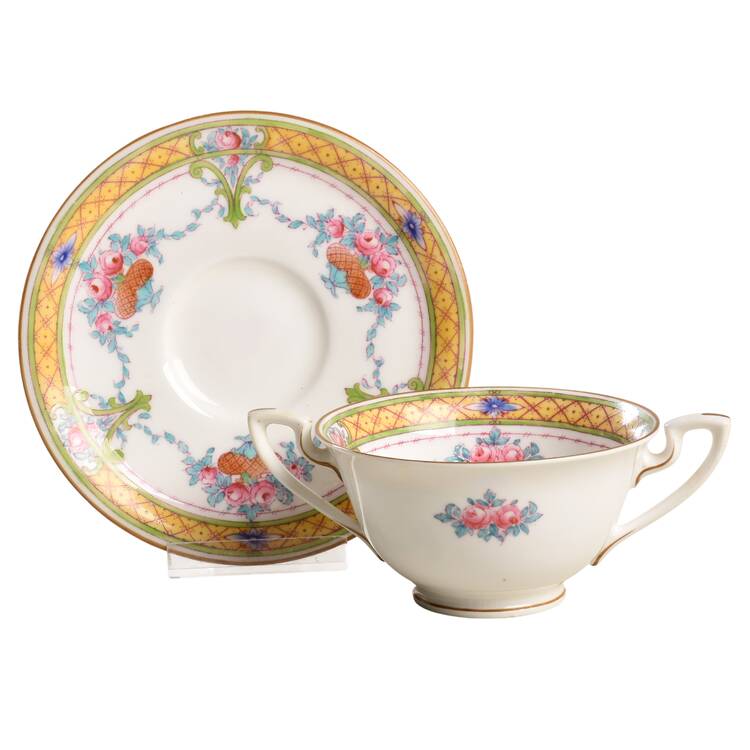 Marlowe Footed Bouillon Cup & Saucer