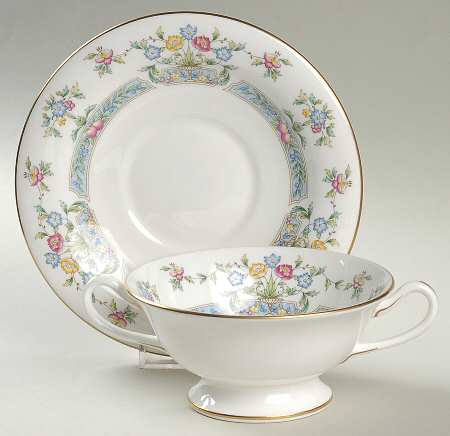 Mayfield Footed Cream Soup Bowl & Saucer Set