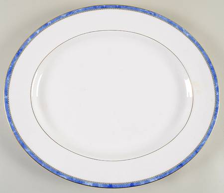 Medici Blue 15" Oval Serving Platter