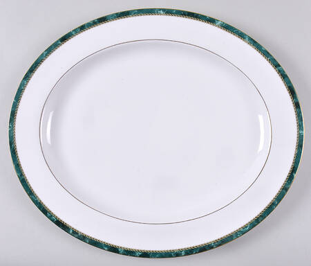 Medici Green 15" Oval Serving Platter